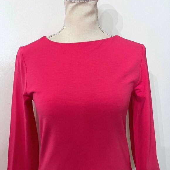 NWT OUI WARM PINK ROUND NECK STRETCHY JERSEY LONG TEE TOP STYLE 79506 - 4 - Picture 4 of 12
